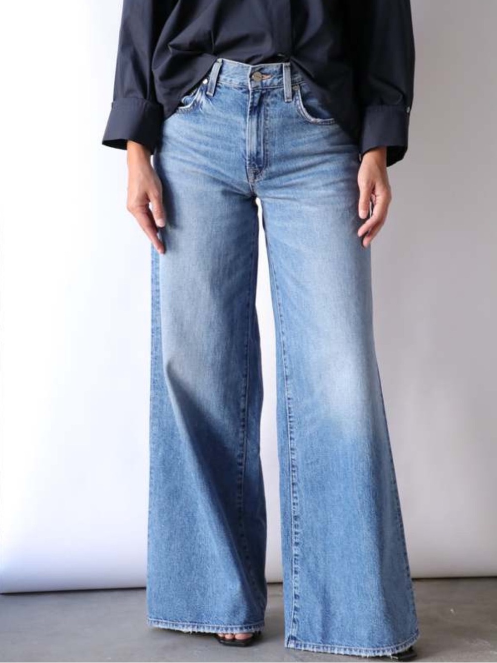 TWP High-Rise Wide Leg vintage wash Denim Pants Tiny Dancer Wide-Leg Jeans